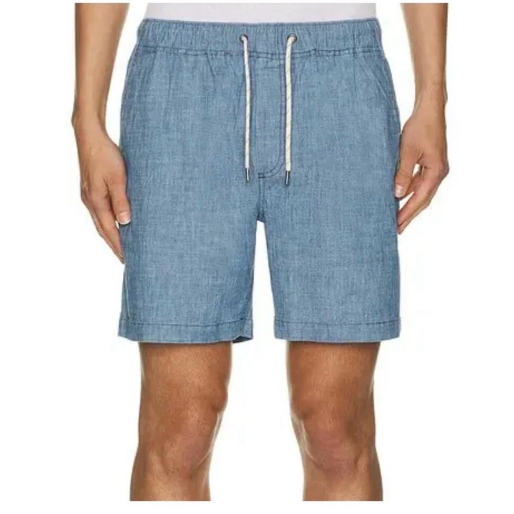 Faherty Chambray Blue Drawstring Shorts